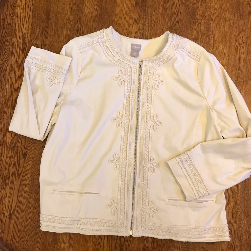 Chico’s Cream Jacket - Picture 2 of 9
